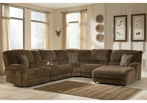 Pivot Point Truffle Right Facing Chaise Power Reclining Sectional