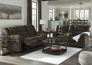 Mort Umber Reclining Sofa and Loveseat w/ Console,Signature Design by Ashley