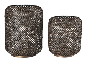 Odbart Antique Bronze Finish Candle Holder (Set of 2),Signature Design by Ashley