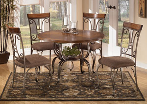Plentywood Round Dining Table & 4 Side Chairs,Signature Design by Ashley