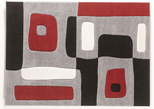 Red/Black/Gray Geo Medium Rug