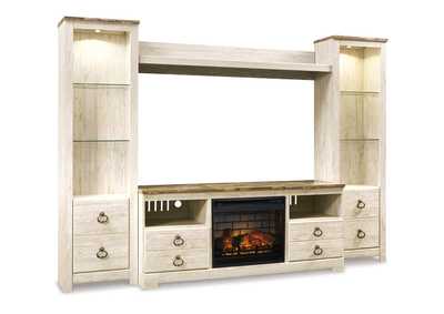 Image for Willowton 4-Piece Entertainment Center with Electric Fireplace